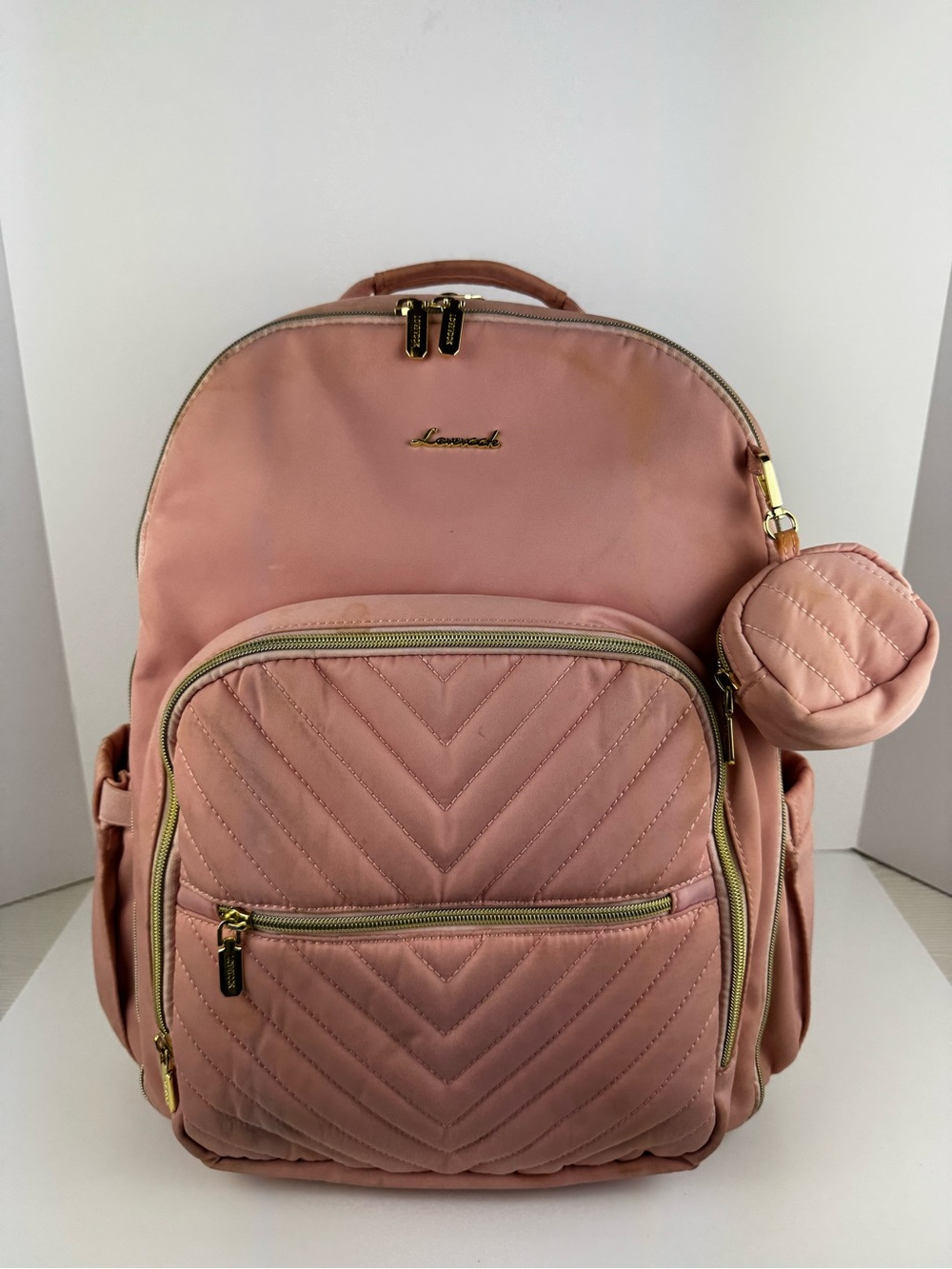 Lovevook Pink Quilted Diaper Backpack